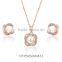 Rose Gold Plated Pearl With CZ stuuded Party Wear PendantSet