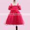 Kid Girls Flower Party Dress With Different Color Lace Flower Wedding Dress Off Shoulder Princess Fancy Dress Low MOQ