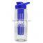 USA Made 26 oz Tritan Infuser Flair Bottle & Drink-Thru Lid - BPA-free, has a long infuser basket and comes with your logo