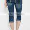 denim capri with porkchop pockets#82402