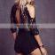 Cold Shoulder Keyhole Back Closed Good Time USA Beach Net Dresses Black NT6758