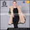 European newest design mink fur coat with fox fur collar