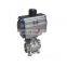 180 degree turn Pneumatic piston 3-way ball valve