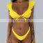 Off Shoulder Print Ruffle Bikini 2019 Sexy Swimwear Women Swimsuit Brazilian Bikini Set Thong Bathing Suit maillot de bain femme