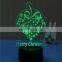 Merry Christmas Gift Snow Ribbon 3D Creative LED Lamp 7 Color Changing Kids Table Desk Night Light