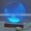 Wholesale Beech Wood Led Display Night Light 3d Led Wooden Base Lamp