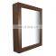 wall mounted walnut bathroom mirror