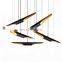 Modern living room personality bar cafe duplex staircase bamboo tube aluminum hanging light chandelier