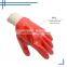 HANDLANDY chemical resistant heavy duty safety nitrile smooth premium dipping finished PVC coated glove with knit wrist cuff
