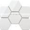 256x197mm High Glossy White Color Hexagon Ceramic Mosaic Wall Mosaics Hot Melt Glass Mosaic Tiles From Foshan