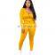 custom brand Women Jogger 2 Piece Pants Set Sweatsuit For Women 2021 Jogging Suit Tracksuit top+pants zipper coat