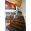 tempered glass stair tread & steel handrails for spiral stairs