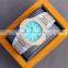 Diamond stainless steel case see-through back Japan movement luxury mechanical watchCustom logo