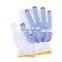 Cheap Wholesale High Quality Knitted Gloves Gardening Fabric Pvc Dotted White Cotton Gloves