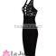 Wholesale Women Fashion Sexy Black Night Wearing hollow out Bandage Dress