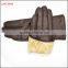 Popular simple style brown leather gloves for women