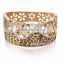 new products 2016 cuff bracelet leopard design crystal gold filled buckle bangle