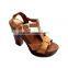 Hot 2016 New European Summer Style Sandals Women Open toe Sexy square high heels Wooden heel shoes colorful Pumps size 36-41