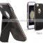 Luxury Plaid Pattern Cowhide Leather Back Cover With Kickstand Diamond Chrome Edged Bumper Hard Case for Iphone6 6plus