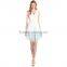 new stylish brilliant women dress chiffon v-neck sleeveless layered bodycon above knee short casual dress