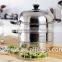 Double handles 2 layers induction stainless steel food steamer