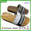 New style pu upper high heel flip flop wood grain eva wedge slippers