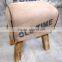 Canvas leather Industrial Stool with mango wood