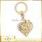 Fashion round hard shape gold metal alloy keychain charm for handbag