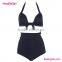 High Quality Girl Fabric Halter High Cut Swimsuit