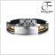 Stainless Steel Silicone Rubber Bible Lord's Prayer Cross Bracelet Adjustable Bangle