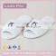 Open Toe Terry Towelling Bath Disposable Hotel Slippers With EVA Sole White