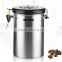 Stainless Steel Metal Type and Metal Material Stainless steel Coffee Canister, lid can breath