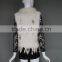 Western 2016 New Fashion Knitting Vest Rabbit Fur Tassel Shawl With Fur Collar