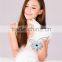 Genuine Fur Leather Gloves With Fox Fur Trim Snow White Fur Lined For Girls