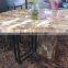 TB carrara marble top travertine marble dining table