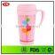 14 oz red Insulated double wall plastic mug with handle