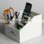 Custom black acrylic brush organizer with compartments , acrylic make up brush holder