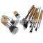 11 pcs Wood Handle Makeup Cosmetic Eyeshadow Foundation Concealer Brush Set