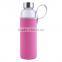 500ml Round Travelling Drinking Clear Water Glass Bottle with Screw Metal Cap