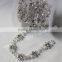 Wholesale 14MM Fake Diamond Trimming Chain Promotional Flower Rhinestone Ribbon For Wedding Dress Decoration