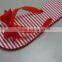 Ladies Fashion Fancy Stripe Beach Rubber Slippers With Bow