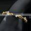 Fashion CZ stone charm bracelet engagement jewelry in yellow gold plated