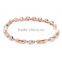 Fashion jewelry women's rose gold plated AAA+ cubic zirconia clear crystal bracelet for birthday gift
