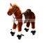 Qaba Kids Plush Ride On Walking Horse with Wheels - Brown