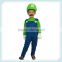 Hot Sale! Children Funny Cosplay Costume Super Mario Luigi Brothers Plumber Fancy Dress Up Party Costume Cute Kids Costume