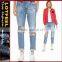 Frayed holes and fading lend a well-loved look to boyfriend jeans(LOTW024)