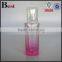 cosmetic perfume flat shoulder 30ml square glass bottle gradual pink silver aluminum pump sprayer bottle glass china suppliers