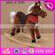 2016 wholesale fashion kids' wooden rocking horse toy, cheap wooden rocking horse W16D069