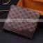 Latticed leather wallet for men