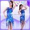 2015 Ladies Sexy Latin Dance Dress Sequined Latin Ballroom Dance Costumes for Competition